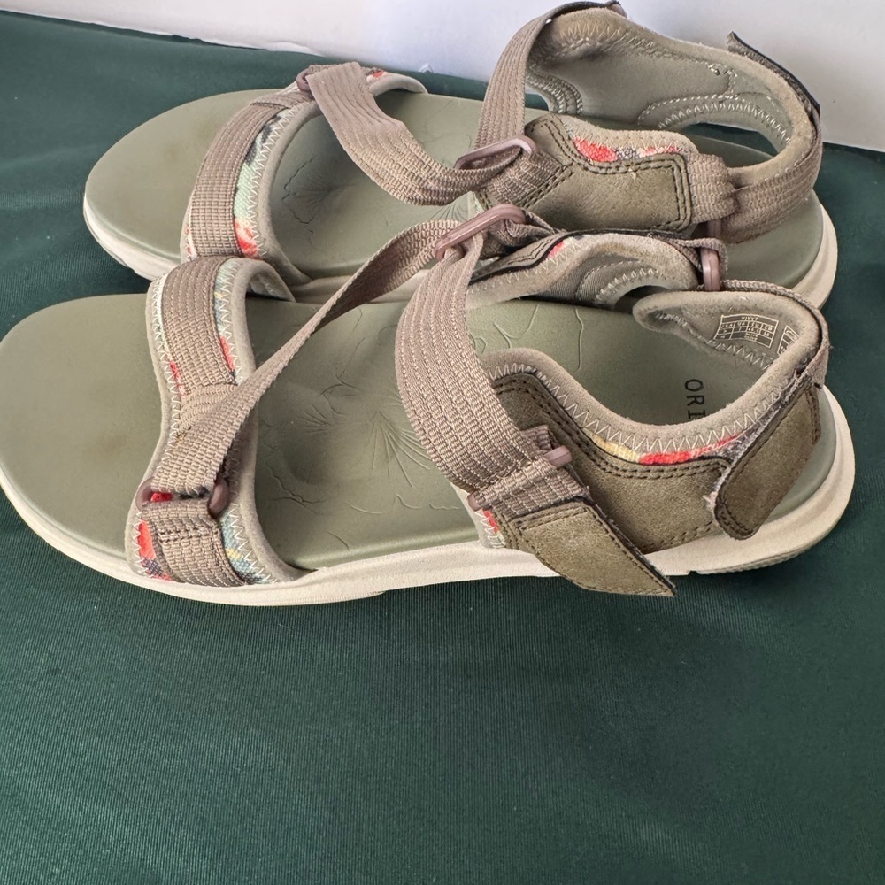Earth Origins Strappy Sandal Womens 9 Olive Vivvy Hiking Vegan Beach Walking - Picture 8 of 16